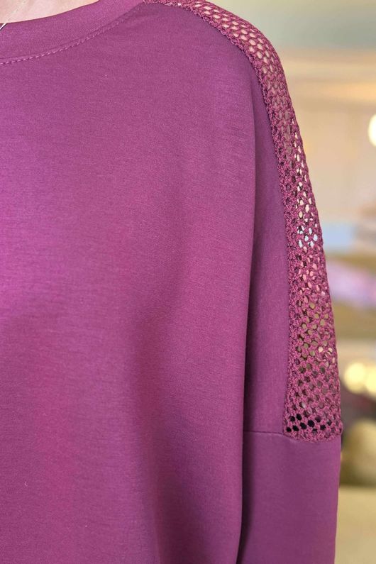 Made in Italy Tovi Mesh Panel Top Bordeaux /21 =